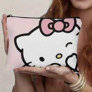 Sanrio Hello Kitty Pink and White Cosmetic Pouch